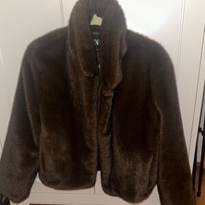 Brown Faux Fur Jacket